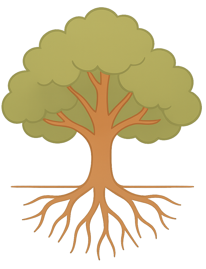Stilisierter Baum mit Wurzeln